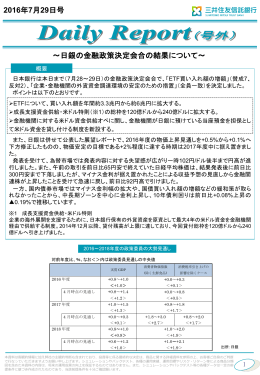 日銀の金融政策決定会合の結果について
