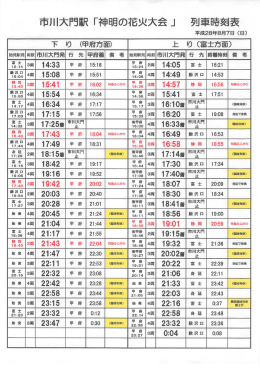 JR身延線臨時列車時刻表