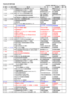 日 曜日 ～ 日 曜日 時間 催し物 場 所 担当課等 備 考 1 （月） ・ 2 （火） 11