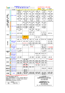 外科 新 葛 飾 ロ イ ヤ ル ク リ ニ ッ ク 2016年7月1日～7月31日迄 外 来