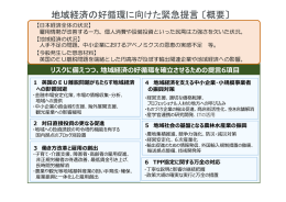 資料10-1 地域経済の好循環に向けた緊急提言〔概要〕 (PDF：152.6KB)