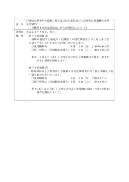 停止及び出力変化並びに計画的な発電機の並列 及び解列