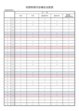夜間時間外診療担当医表