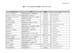 A-3 モバイルPOSシステム「指定サービスベンダー」リスト