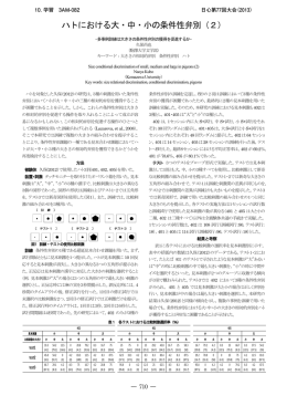 ハトにおける大・中・小の条件性弁別（2）