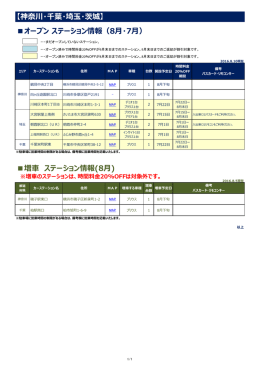 【神奈川・千葉・埼玉・茨城】 増車 ステーション情報(8月) オープン