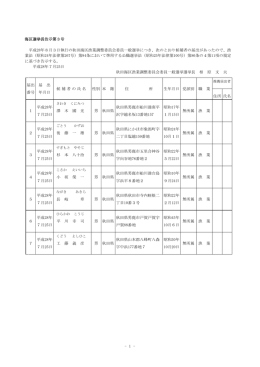 秋田海区漁業調整委員会委員一般選挙における立候補の届出