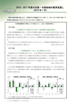 2016・2017年度の全国・中国地域の経済見通し