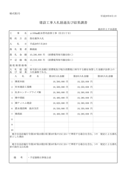 建設工事入札経過及び結果調書