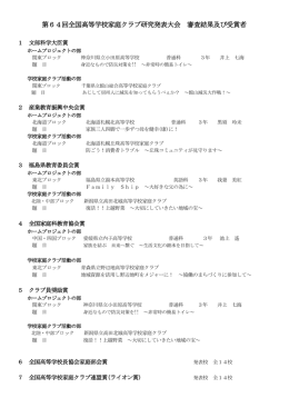 詳細はここをクリック - 全国高等学校家庭クラブ連盟