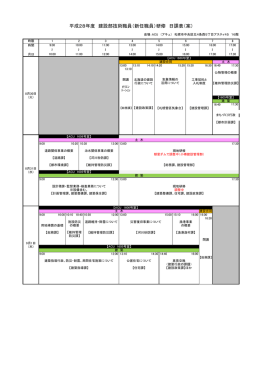 平成28年度 建設部技術職員（新任職員）研修 日課表（案）