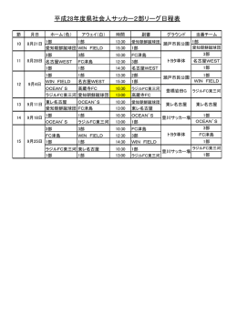 平成28年度県社会人サッカー2部リーグ日程表