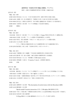基研研究会「有効相互作用の理論と核模型」プログラム （場所：京都大学