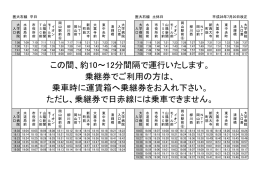 乗継券でご利用の方は、 乗車時に運賃箱へ乗継券