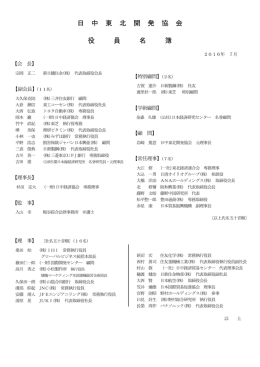 日 中 東 北 開 発 協 会 役 員 名 簿