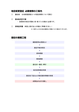 地目変更登記 必要書類のご案内 登記の業務工程