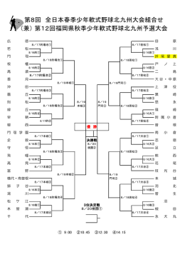 福岡県秋季少年軟式野球北九州地区大会組み合わせ