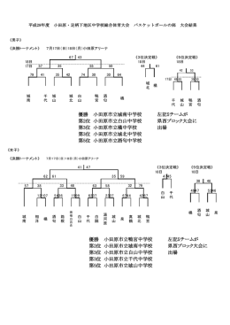 平成28年度小田原・足柄下地区中学総体結果