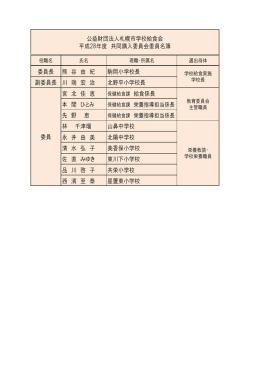 委員長 熊 谷 由 紀 駒岡小学校長 副委員長 川 端 宏 治 北野平小学校長