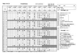 8月学科時限表 - 佐野中央自動車教習所