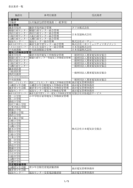 委託業者一覧 施設名 参考仕様書 受託業者 一般事項 全施設 公共施設