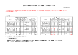 平成29年度茨城大学工学部一般入試募集人員の変更について(平成28
