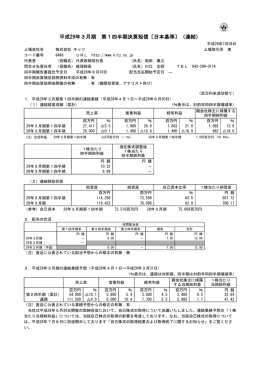 平成29年3月期 第1四半期決算短信〔日本基準〕（連結）