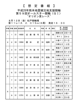 【 想 定 番 組 】