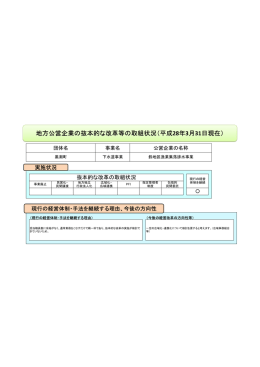 地方公営企業の抜本的な改革等の取組状況（平成28年3月31