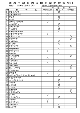 池 の 平 湿 原 周 辺 開 花 植 物 情 報 NO 1