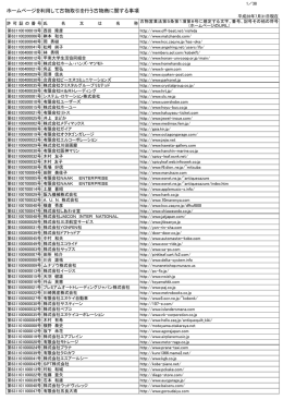 ホームページを利用して古物取引を行う古物商一覧