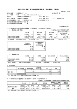 平成29年3月期 第1四半期決算短信〔日本基準〕（連結）