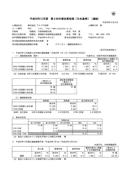 平成28年12月期 第2四半期決算短信〔日本基準〕（連結）