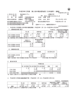 平成28年12月期 第2四半期決算短信〔日本基準〕(連結)