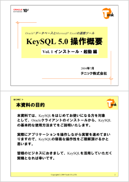 KeySQL 5.0 操作概要