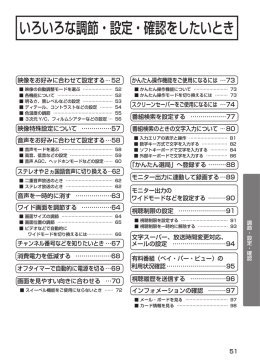 いろいろな調節・設定・確認をしたいとき