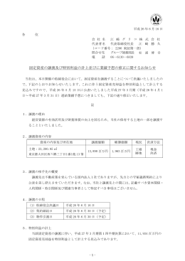 固定資産の譲渡及び特別利益の計上並びに業績予想の修正