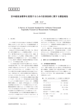 空中超音波標準を実現するための計測技術に関する調査報告