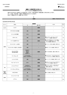 廃番、仕様変更のお知らせ