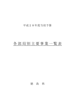 04 平成28年度当初予算各部局別主要事業一覧表.