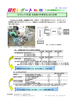 ほうれんそう計量・包装機の作業特性と省力効果
