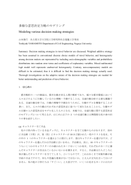 多様な意思決定方略のモデリング Modeling various decision making