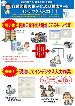 各種図面の電子化及び検索ｷｰを インデックス入力！！ 各種図面の電子