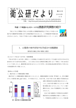 平成17年度からスタートする調査研究課題の紹介（PDF：97KB）