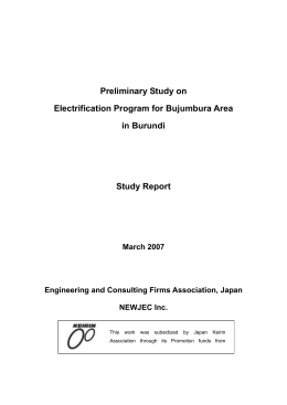 Preliminary Study on Electrification Program for Bujumbura Area in