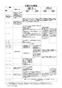 当番の仕事表