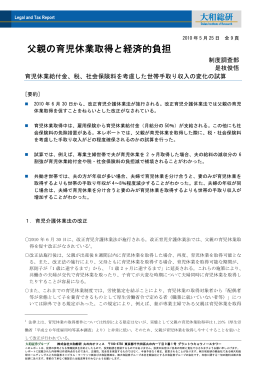 父親の育児休業取得と経済的負担