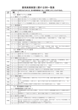 薬局実務実習に関するSBO一覧表