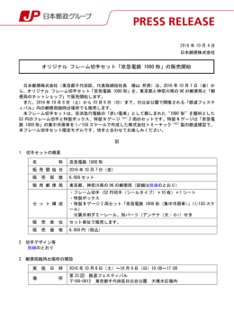 オリジナル フレーム切手セット「京急電鉄 1000形」の販売開始