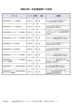 芸術の秋～名曲美術館への招待